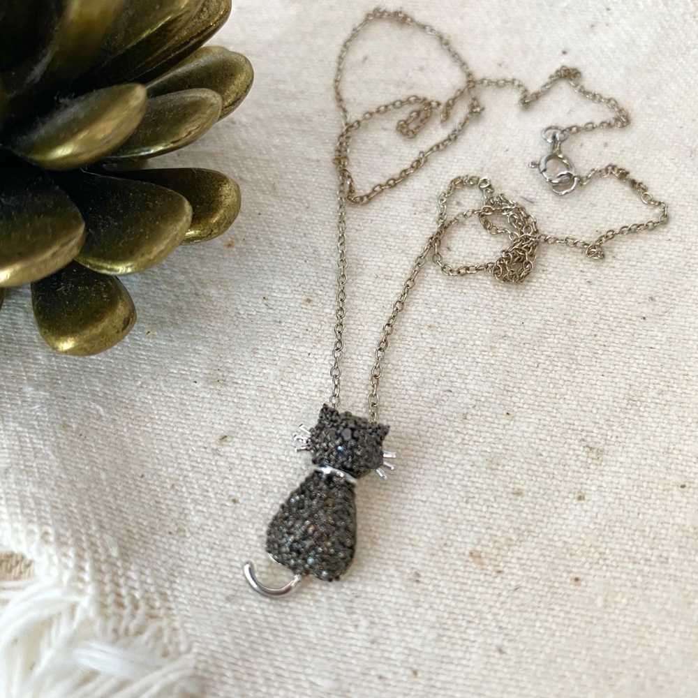 Victoria Townsend black diamond cat necklace